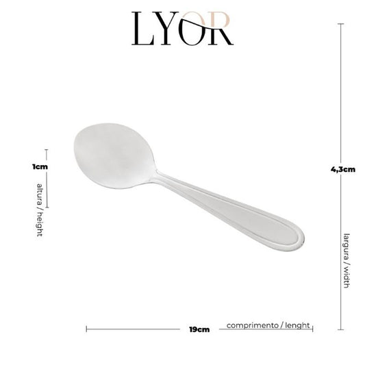 Conjunto de 6 Colheres para Mesa de Aço Inox Gastro 19cm