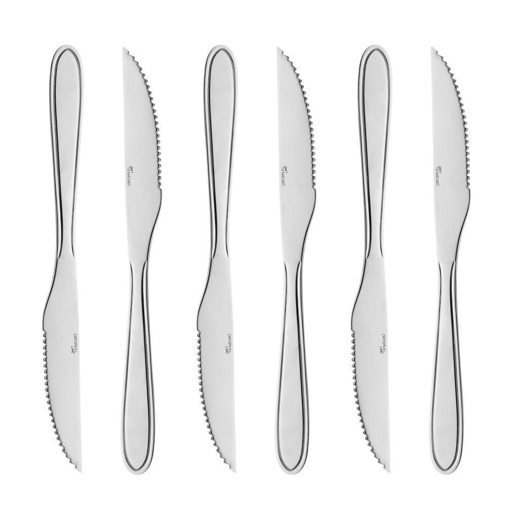 Conjunto de 6 Facas para Mesa de Aço Inox Gastro 21,5cm