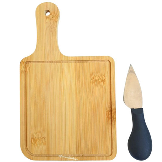 Conjunto para Queijo com Tábua de Bambu e Faca 12x20cm