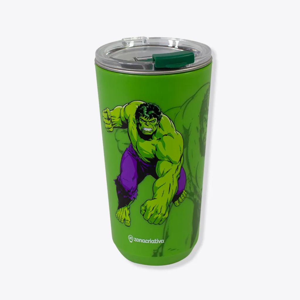 Copo com Tampa Hulk Marvel 500ml Zona Criativa