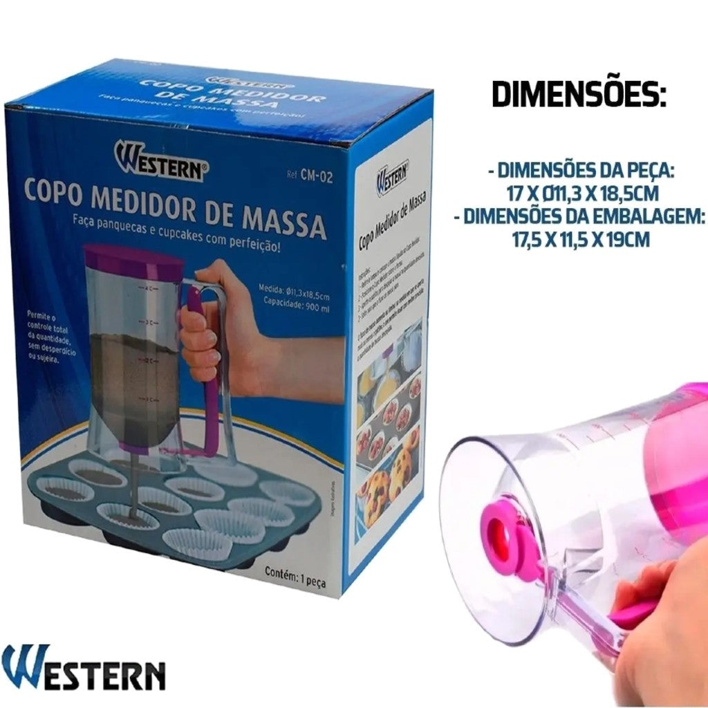 Copo Medidor De Massa 11,3x18,5cm 900ml Western