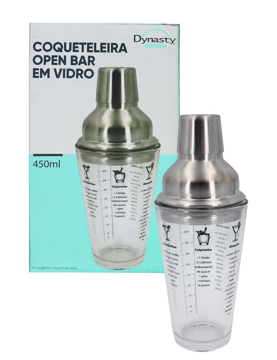Coqueteleira Open Bar Em Vidro 450ml