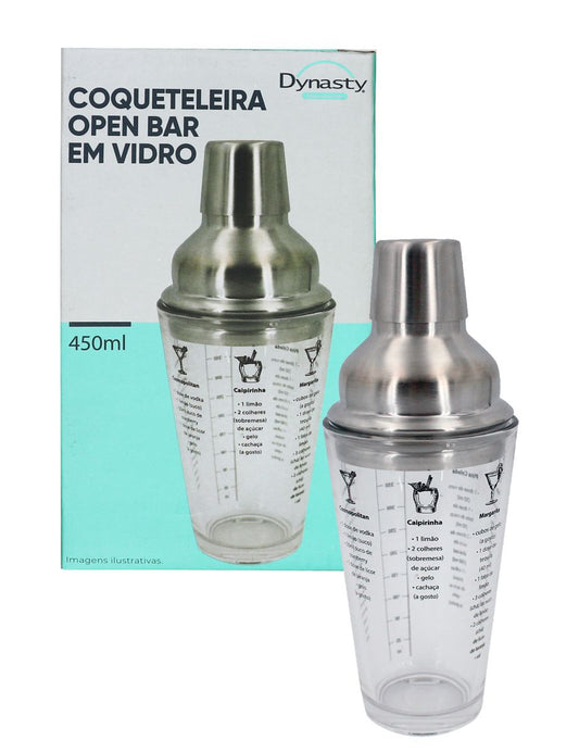 Coqueteleira Open Bar Em Vidro 450ml