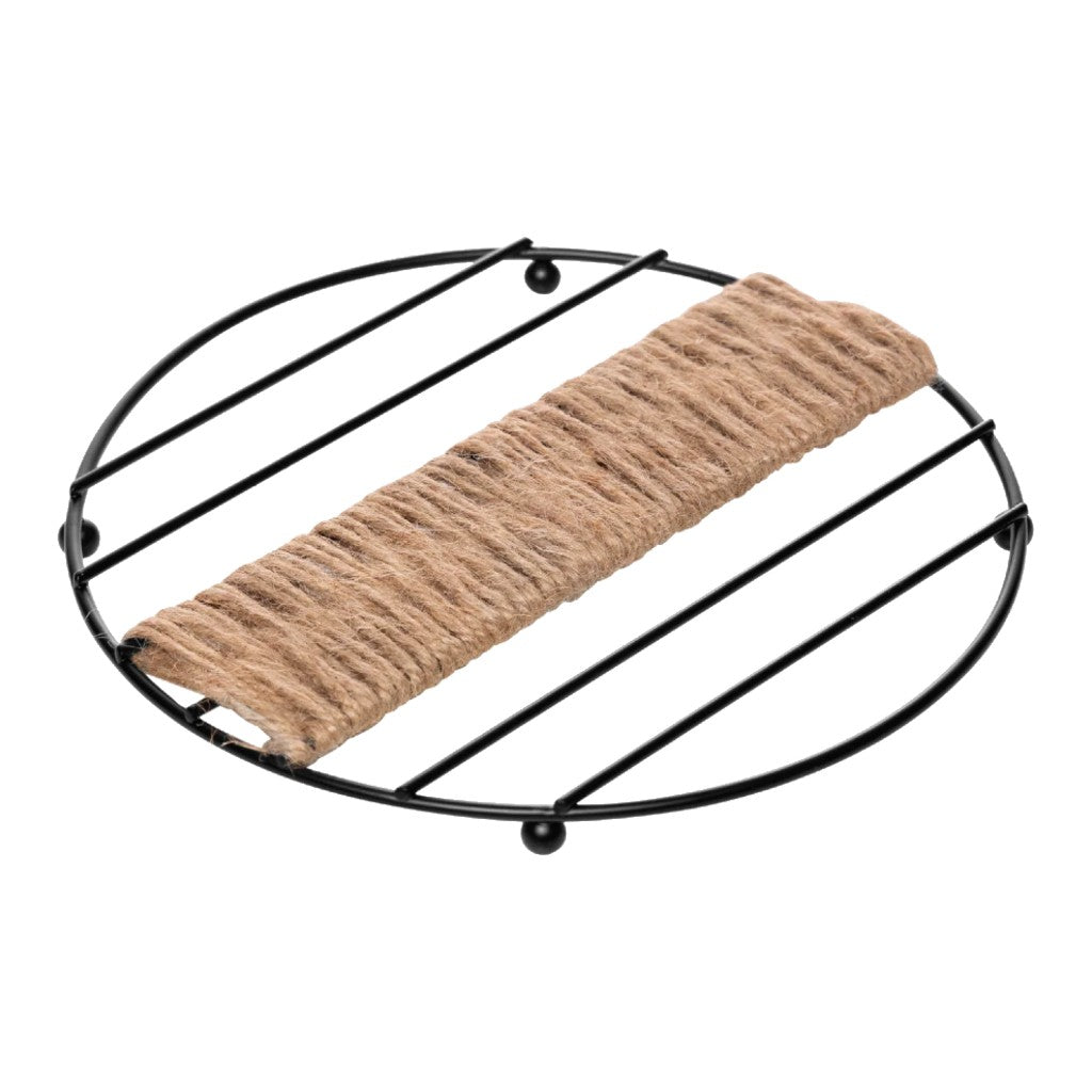 Descanso de Panela de Metal Preto com Detalhes em Barbante Wolff