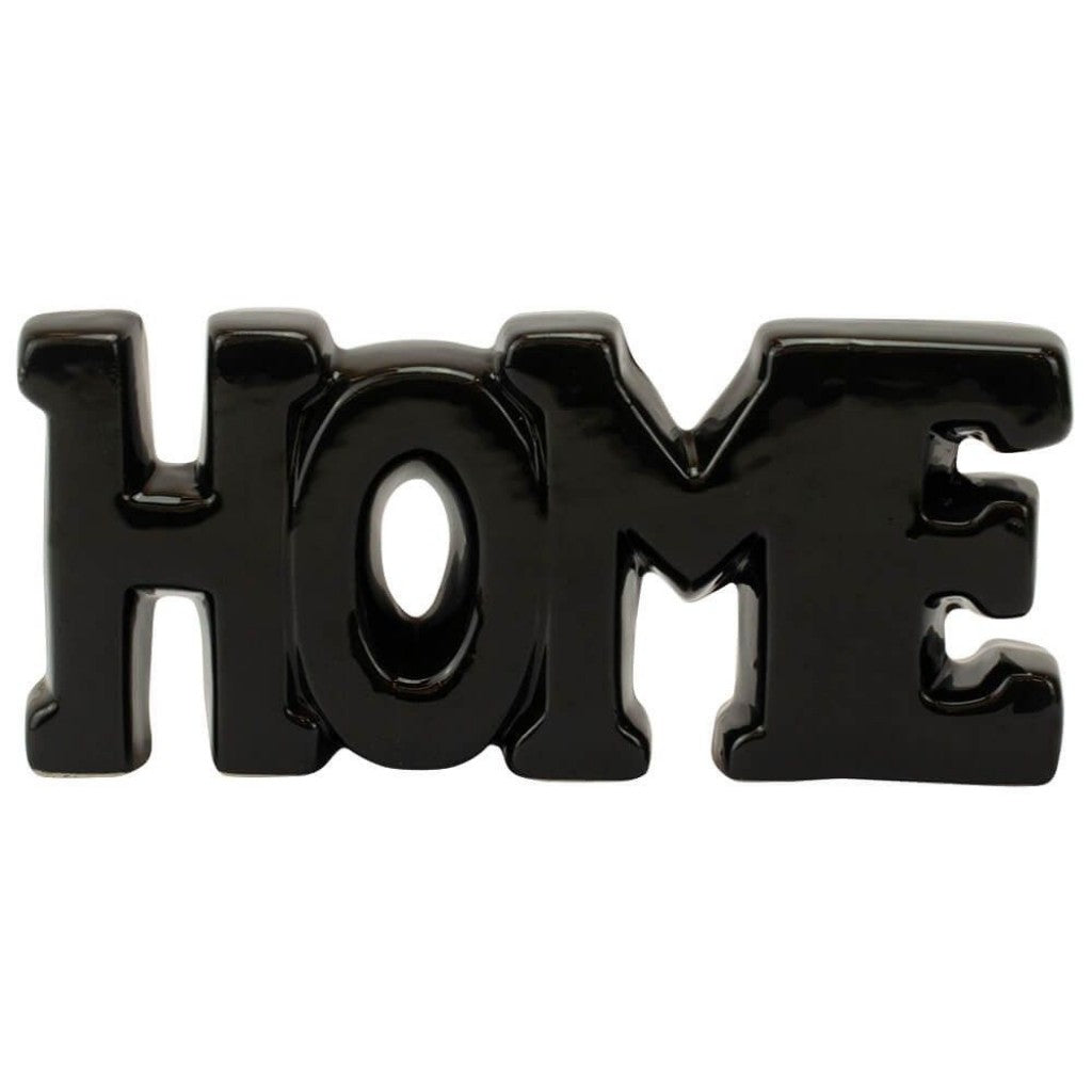 Enfeite Home de Porcelana Preto 7,5x17cm