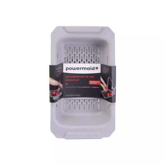Escorredor de Pia Extensível Powermaid Cinza