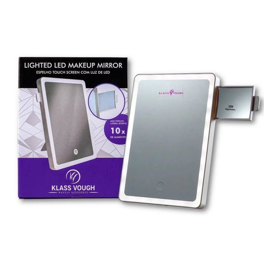 Espelho Touch Screen com Luz Led e Mini Espelho Lateral Retratil 10x