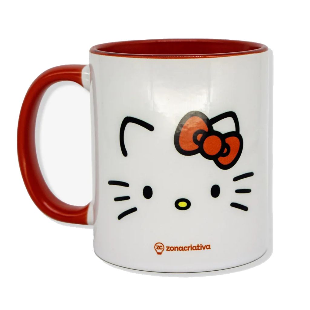 Caneca Pop de Cerâmica Hello Kitty 350ml Zona Criativa