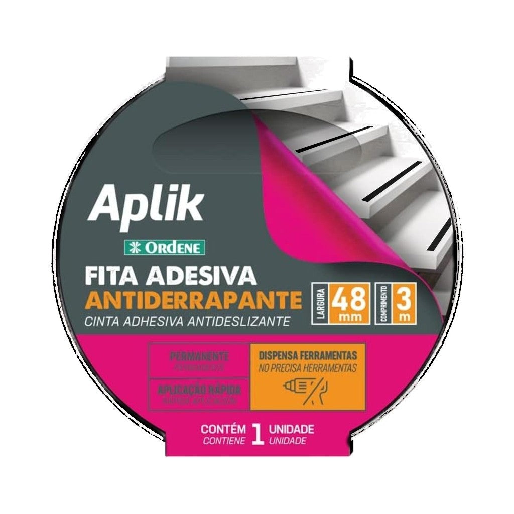 Fita Antiderrapante Preta 48mm x 3m Ordene