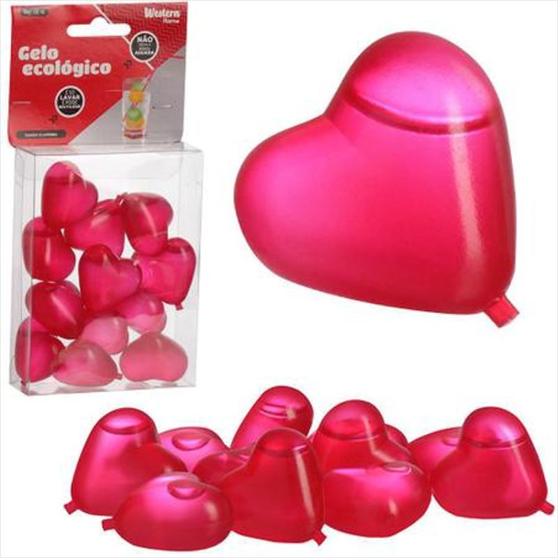 Gelo Reutilizável de Coração com 12un