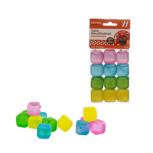 Gelo Reutilizavel Quadrado 12 Peças