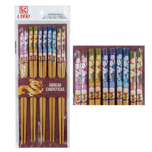 Hashi Lunto Gato da Sorte com 5 Pares L. Seki