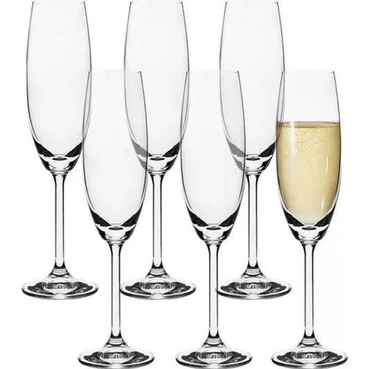 Jogo com 6 Taças de Cristal Colibri para Champagne 220ml