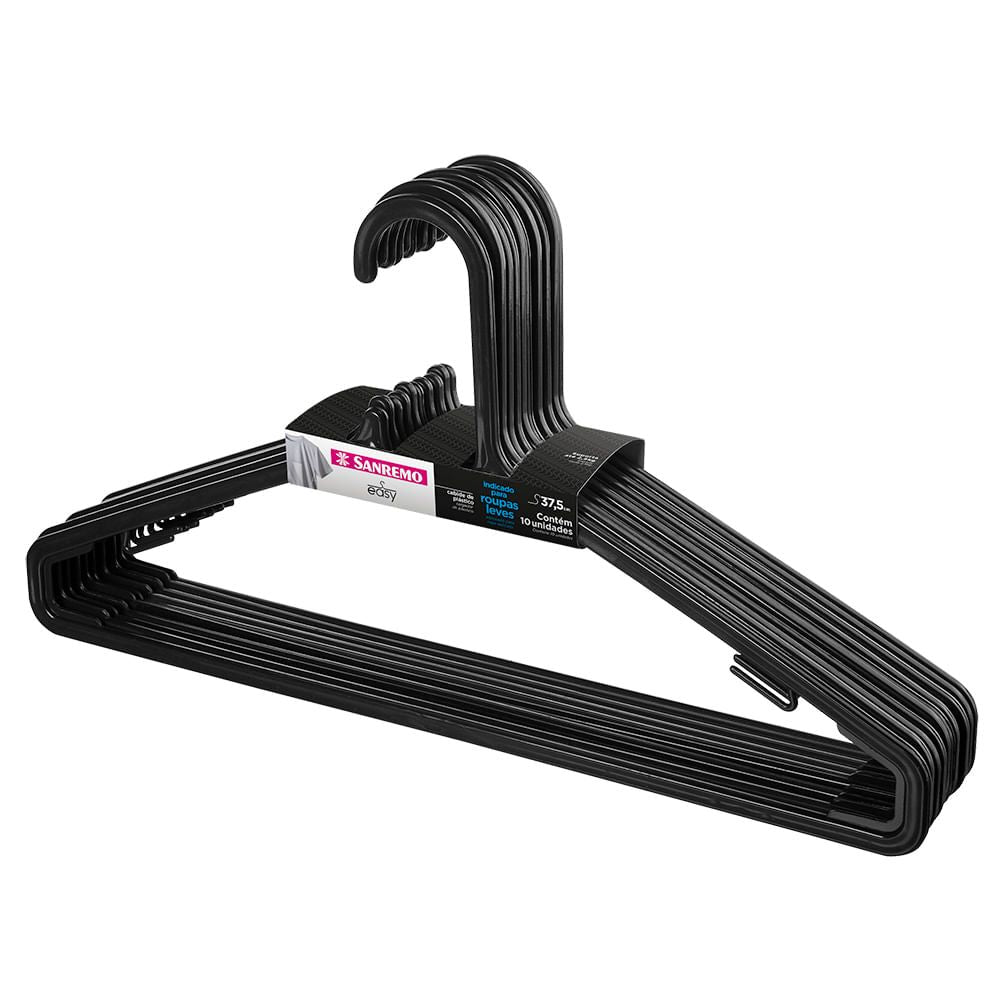 Kit Cabide Adulto Preto c/10pcs