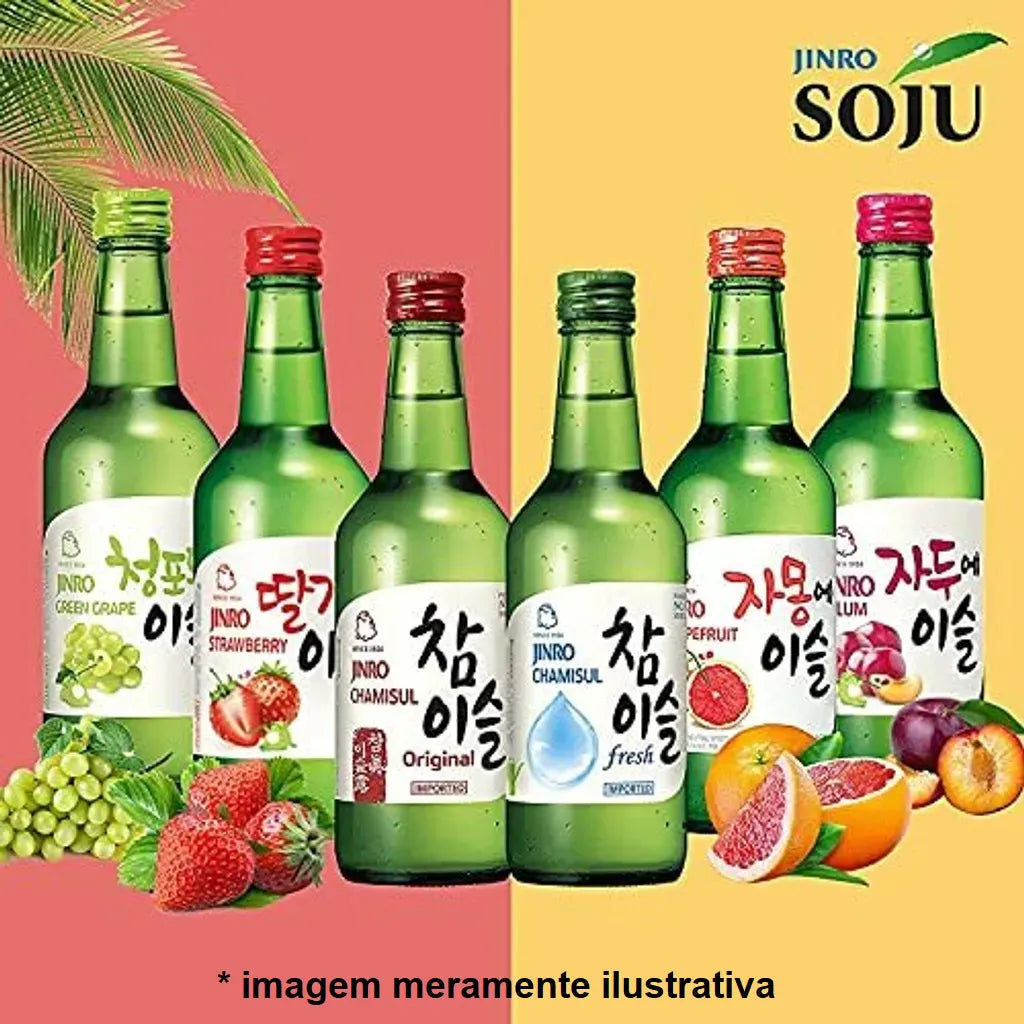 Kit com 6 Sojus Variados Jinro + 1 Copo Brinde