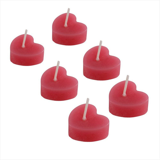 Kit com 6 Velas de Coração Pequeno Flutuante Vermelho Loja das Velas