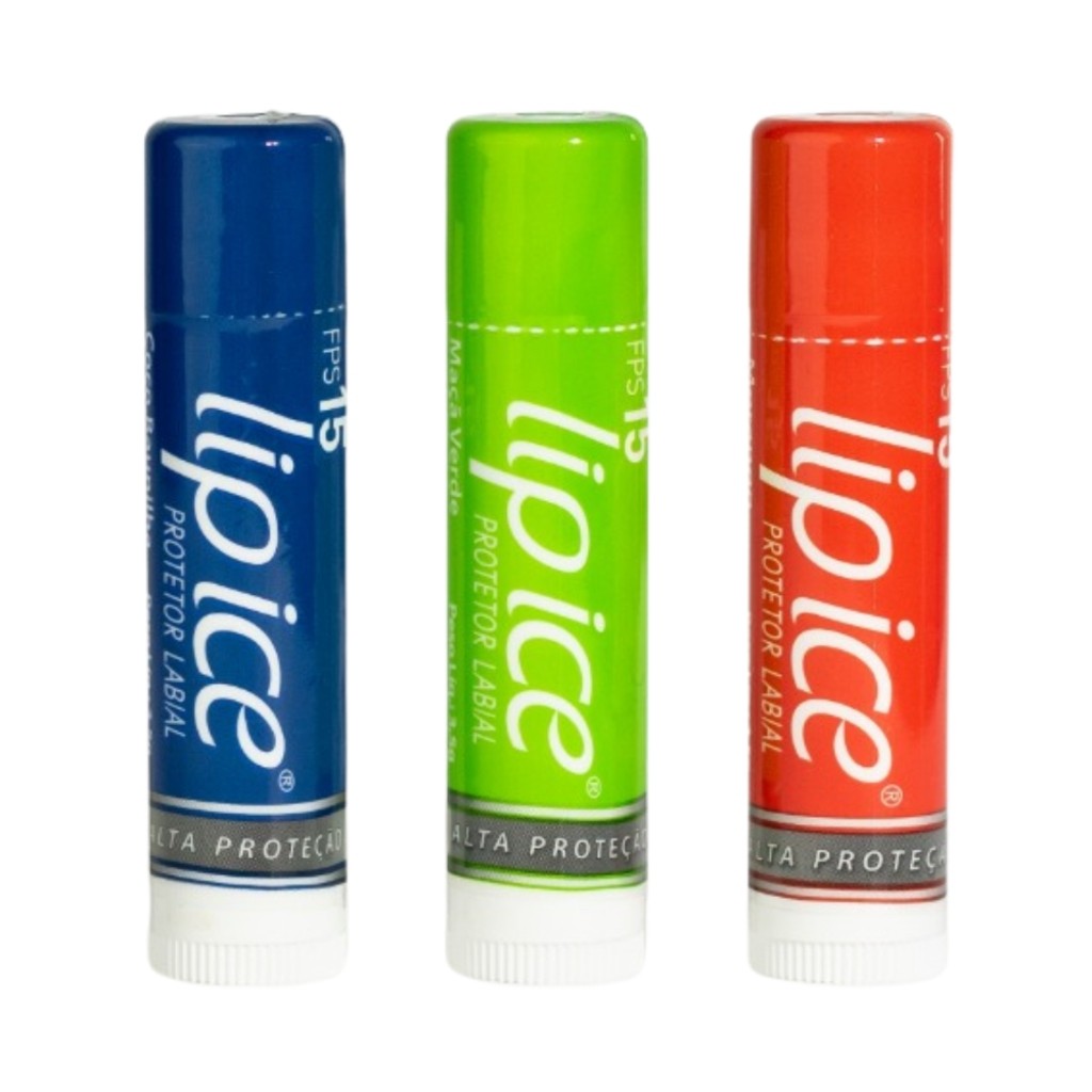 Kit One com 3 Protetores Hidratantes Labiais Fps15 Lip Ice