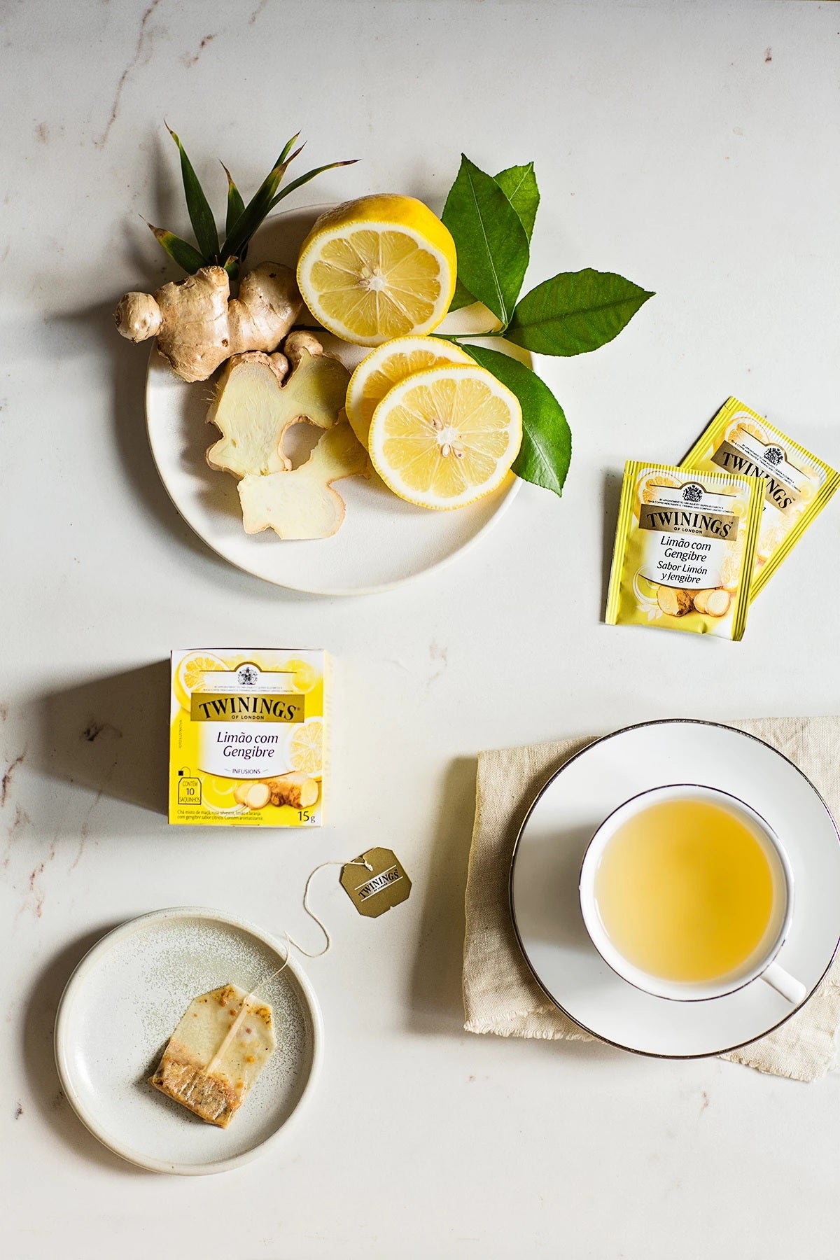 Chá de Limão e Gengibre com 10 Sachês 15g Twinings