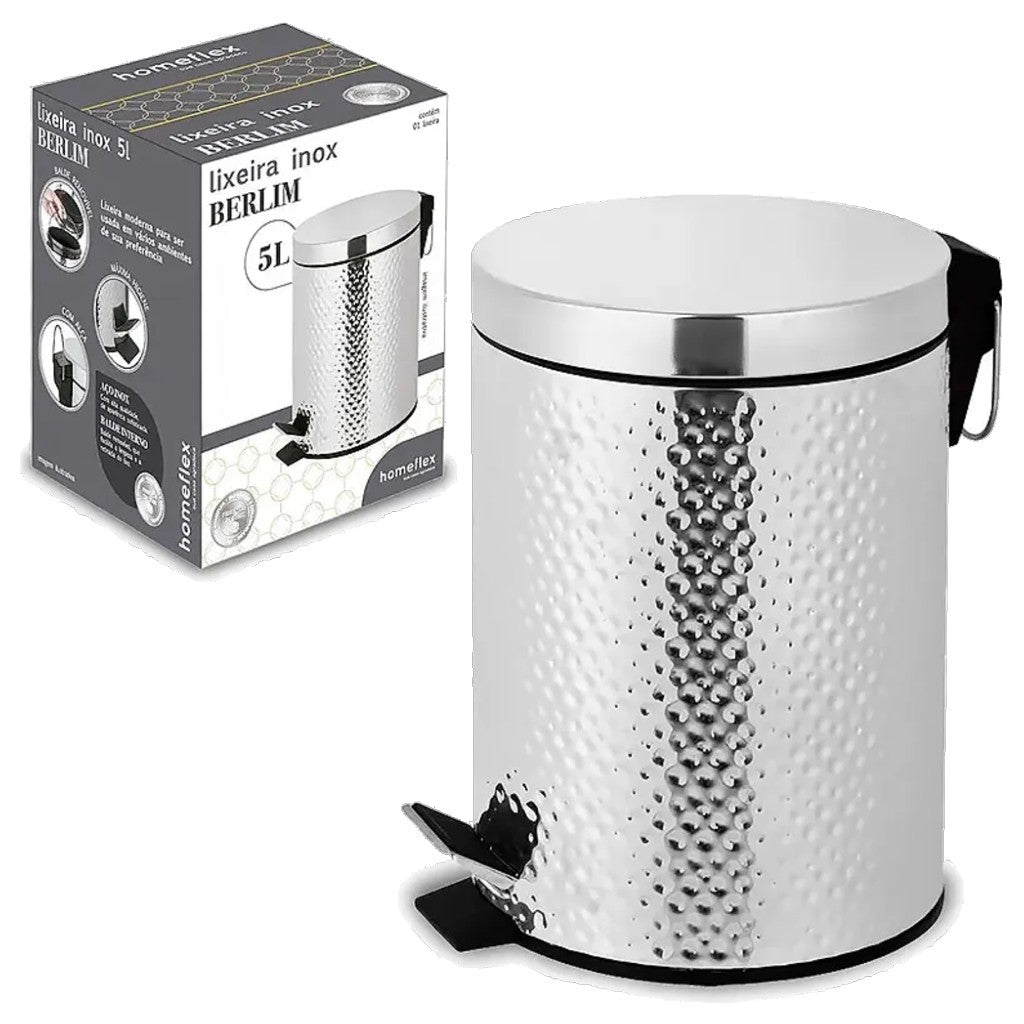 Lixeira Berlim Inox 5L Homeflex