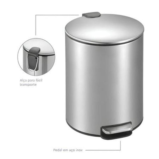 Lixeira de Aço Inox Slim 3L