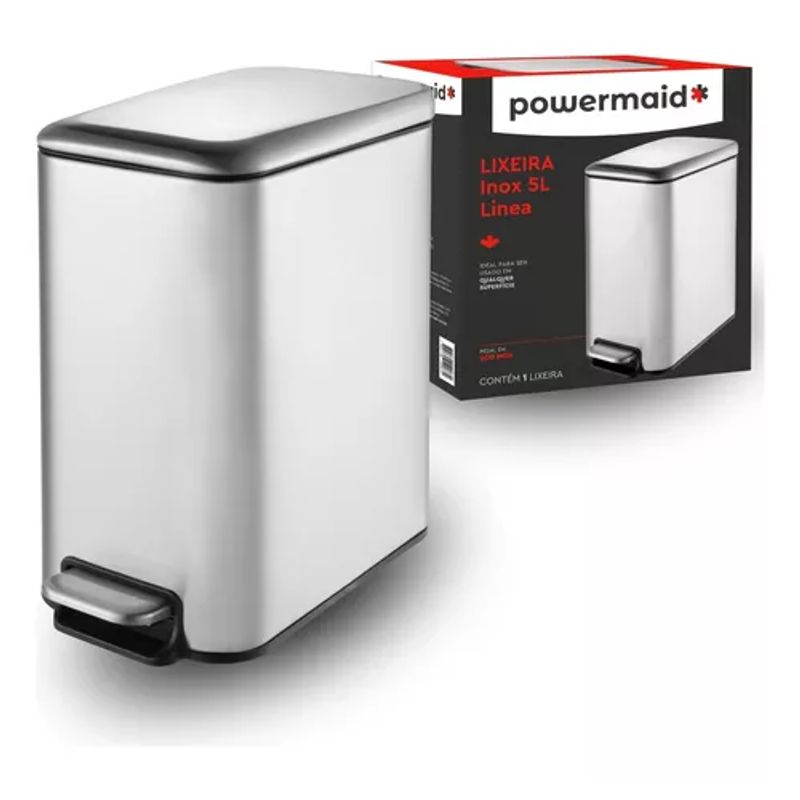 Lixeira Redonda de Aço Inox 3L