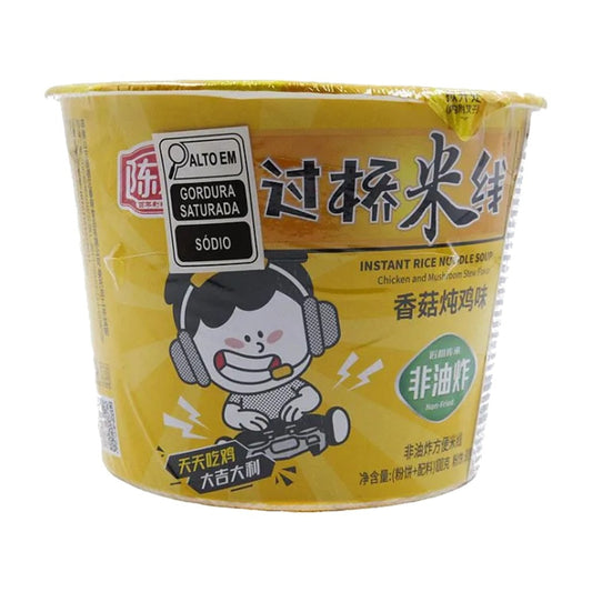 Macarrão de Arroz Instantâneo Sabor Frango com Cogumelo Bowl 100g Chenchun