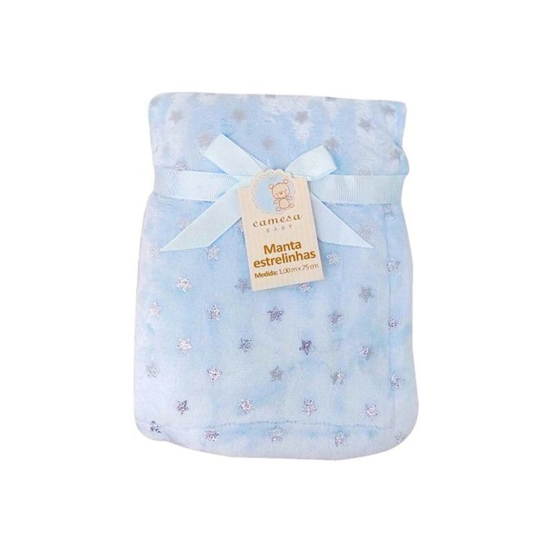Manta Estrelinhas Azul 75cmX1m