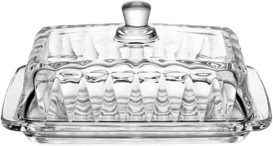 Manteigueira De Cristal Com Tampa Radial 18x10,5x8cm Lyor