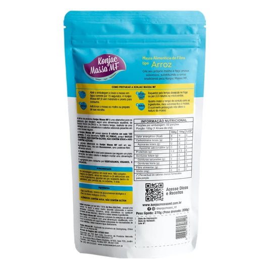 Massa Alimenticia de Fibra Konjac Tipo Arroz 270g Konjac Massa MF