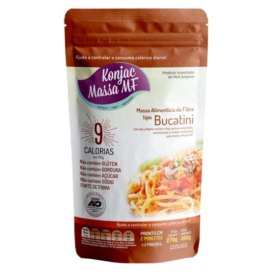 Massa Alimentícia de Fibra Konjac Tipo Bucatini 270g Konjac Massa MF