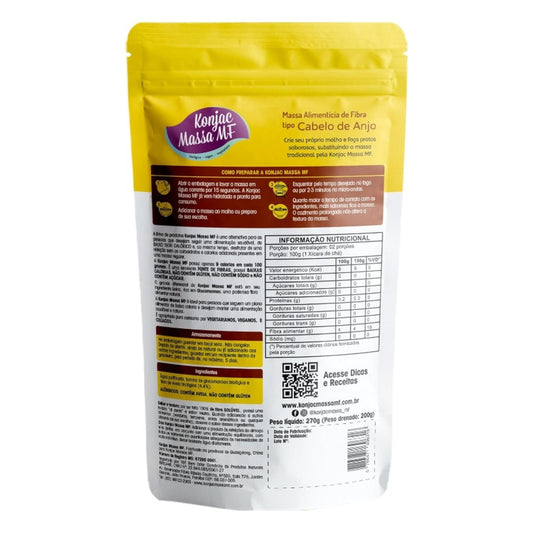 Massa Alimentícia de Fibra Konjac Tipo Cabelo de Anjo 270g Konjac Massa MF