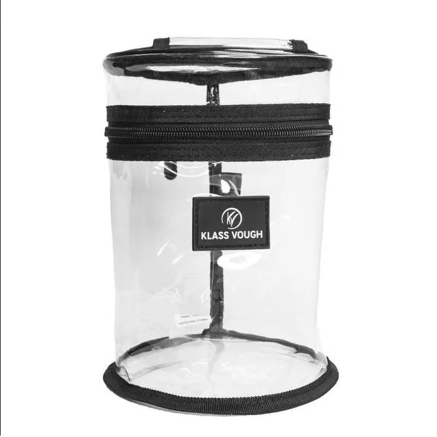 Necessaire Cilíndrica Transparente Grande 14x21cm Klass Vough