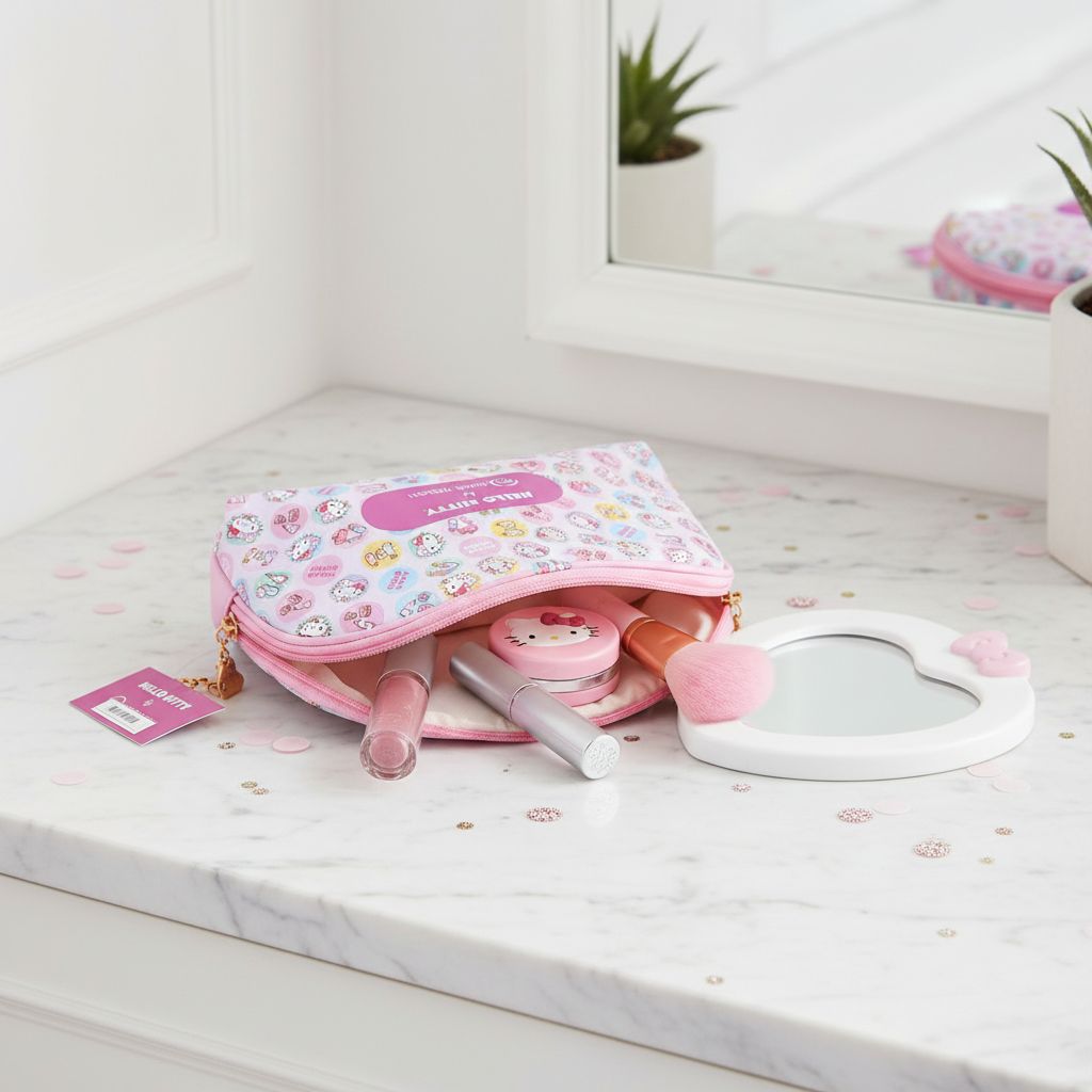 Necessaire Rosa Hello Kitty 16,5x23x16,5cm Klass Vough