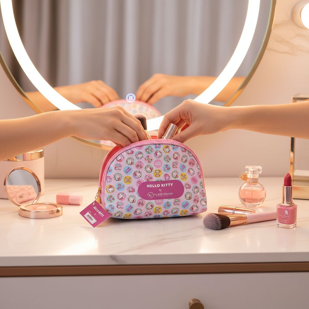 Necessaire Rosa Hello Kitty 16,5x23x16,5cm Klass Vough