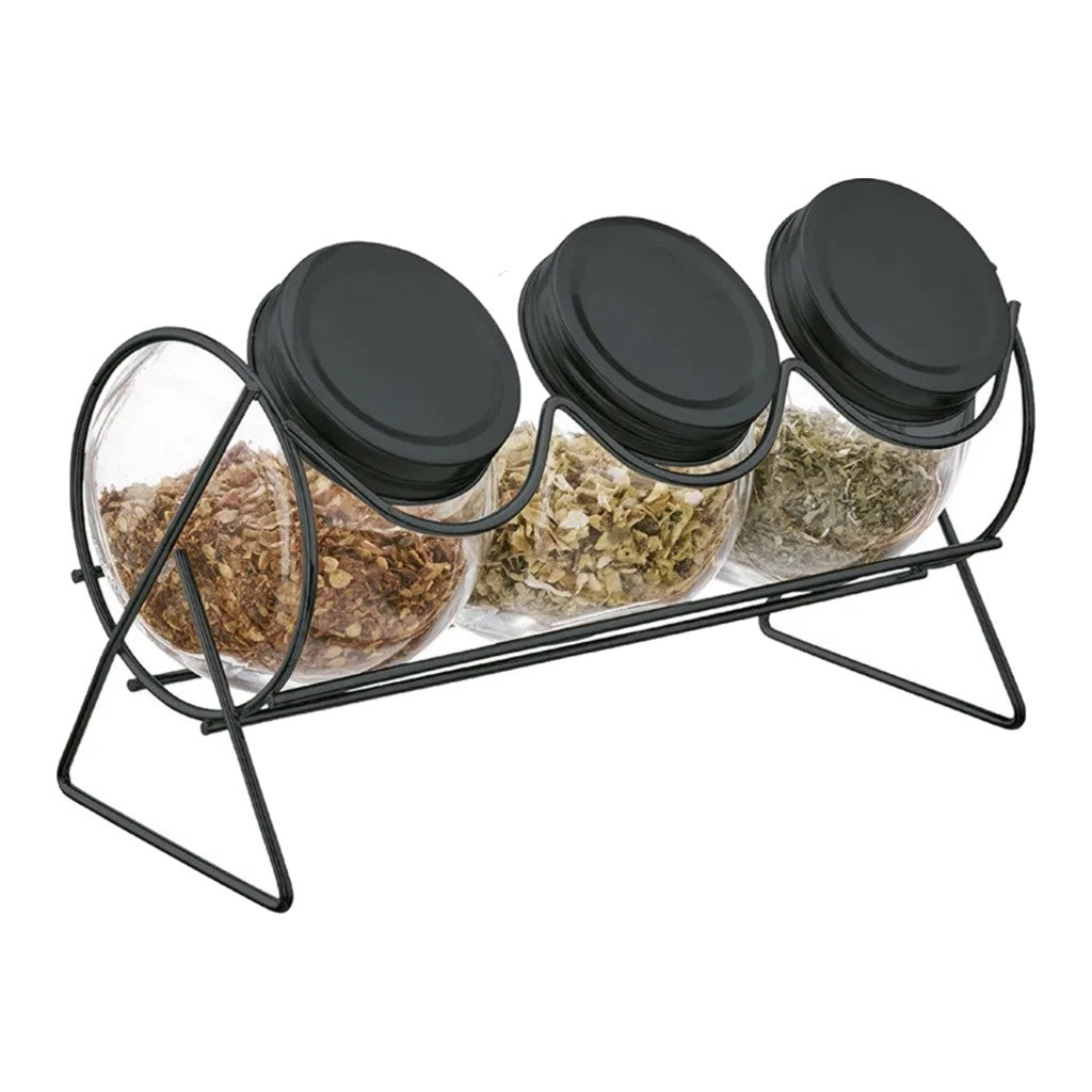 Porta Condimento com Suporte 3 Potes Hauskraft