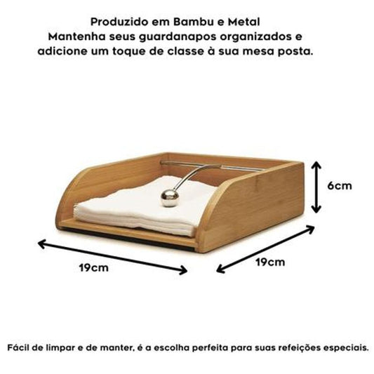 Porta Guardanapo de Bambu 19cm