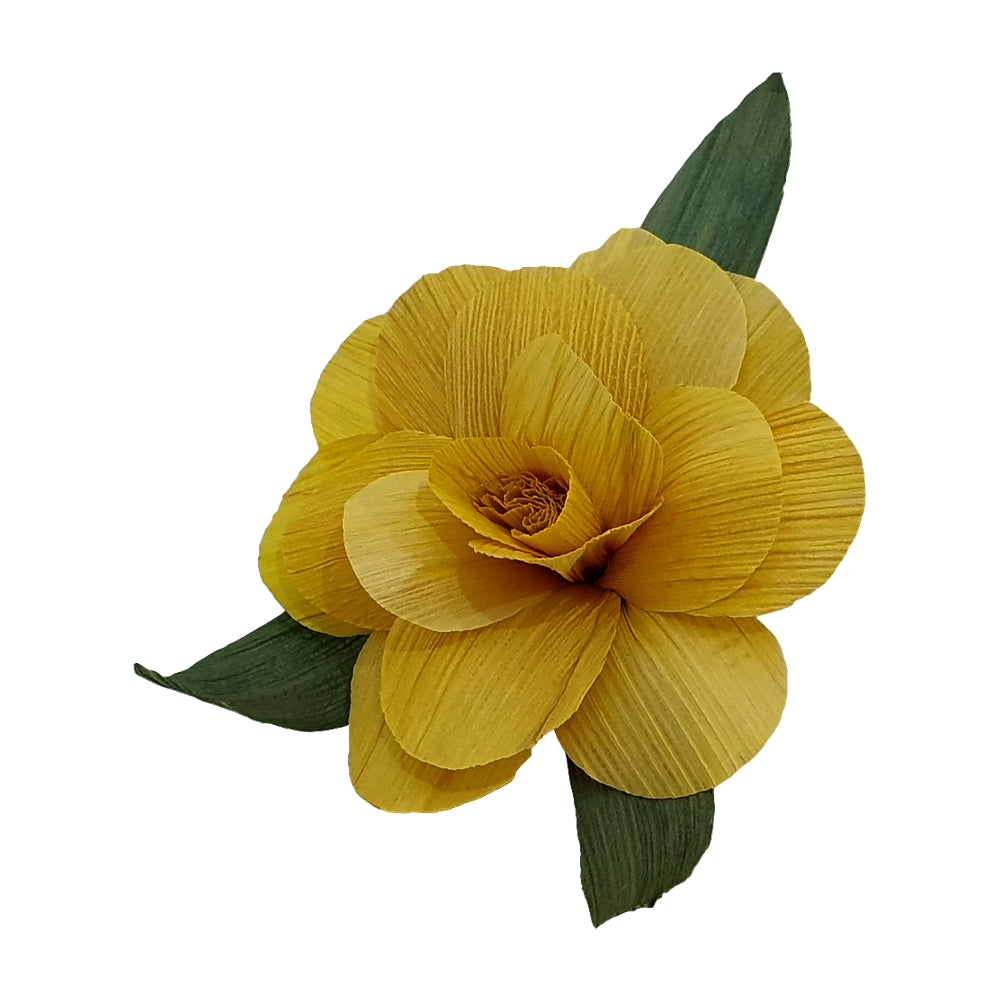 PORTA GUARDANAPO FLOR PALHA AMARELA 12CM