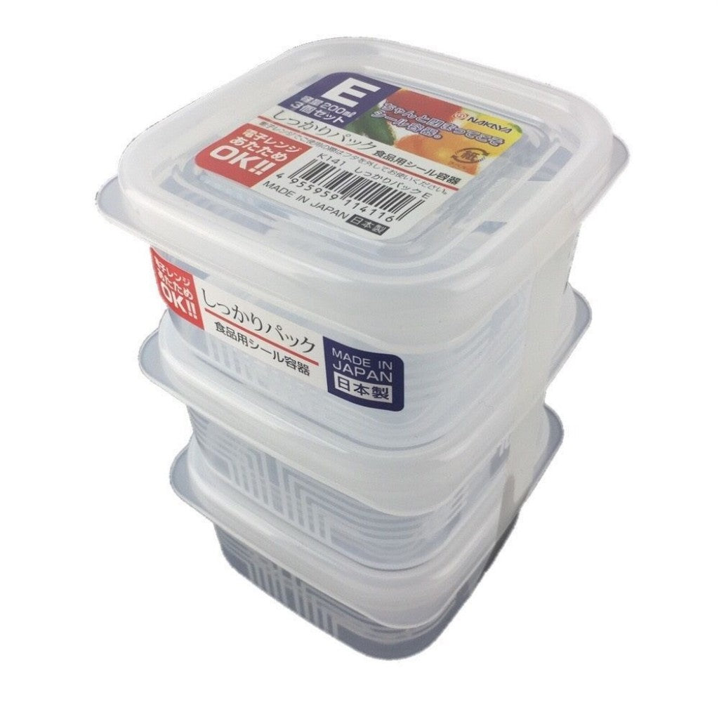 Pote de Plástico Modelo E com 3un 200ml Nakaya