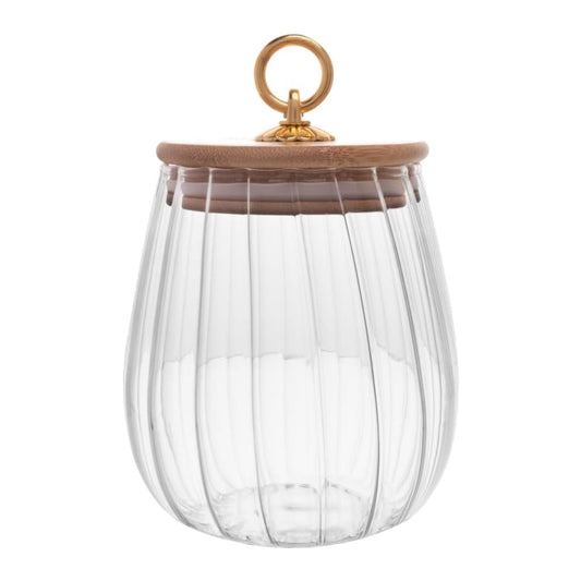 Pote de Vidro com Tampa de Bambu Classic 700ml Wolff