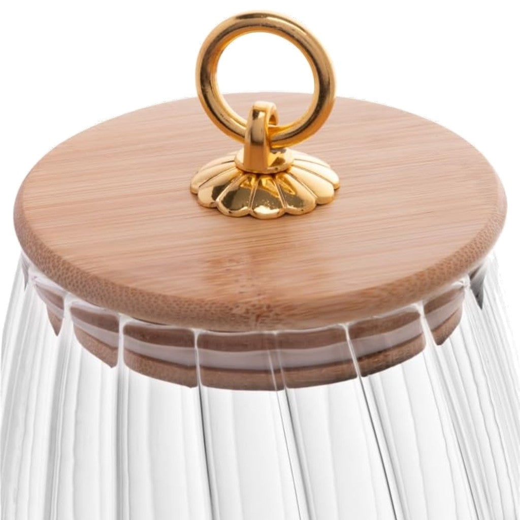 Pote de Vidro com Tampa de Bambu Classic 700ml Wolff