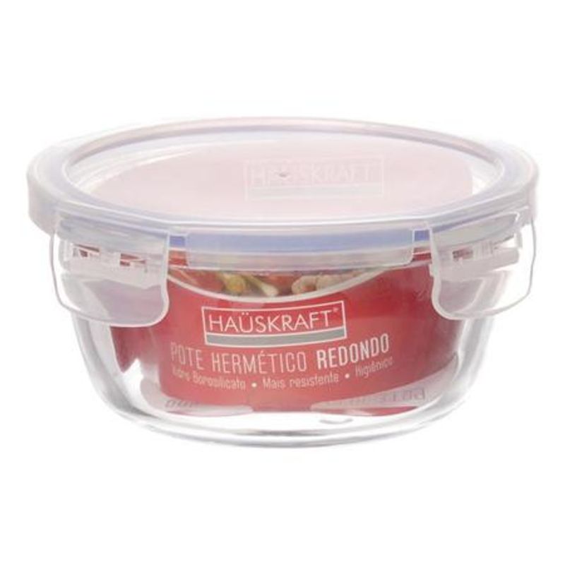 Pote De Vidro Hermetico Redondo 13x6,5cm
