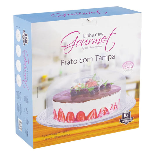 Prato com Tampa 32cm Cristaleria Ruvolo