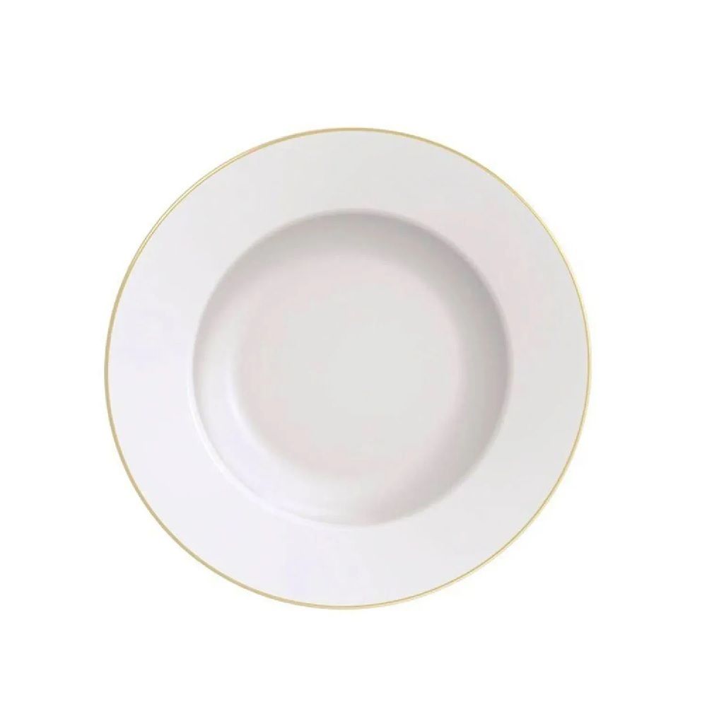 Prato Fundo Porcelana Royal Borda Dourada 22cm Hauskraft