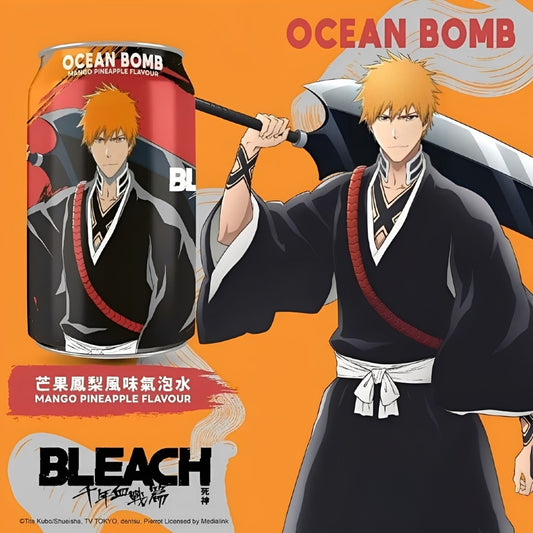 Refrigerante Sabor Manga com Abacaxi Bleach 330ml Ocean Bomb