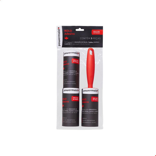 Rolo Adesivo para Remoção de Pelos com 30 Folhas Kit 3 Peças