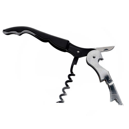 Saca rolhas em aço inox dois estágios preto Dynasty