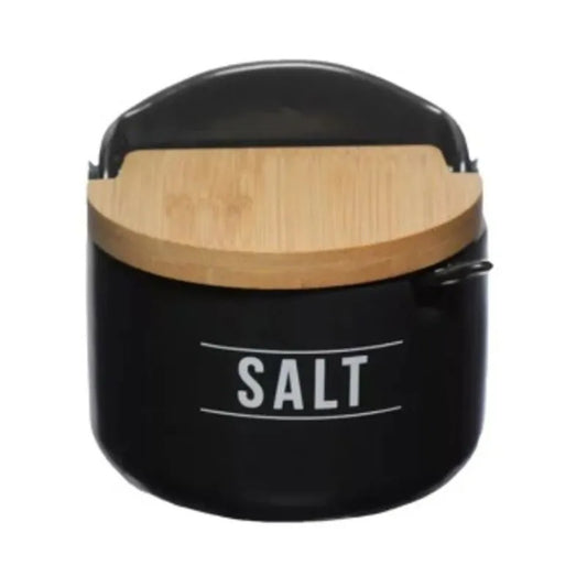 Saleiro em Porcelana e Bambu Preto Manhattan 290ml Hauskraft