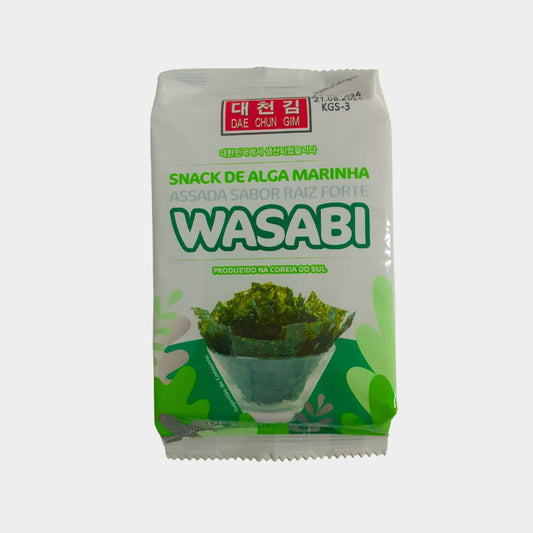 Snack de Alga Marinha Sabor Wasabi Okazunori 4g Tokyo Foods