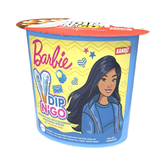 Sticks com Creme de Mirtilo Barbie 55g Dip N Go