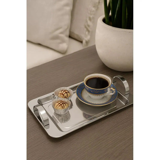 Bandeja para Café em Aço Inox com Alça Forma Inox 17x31cm